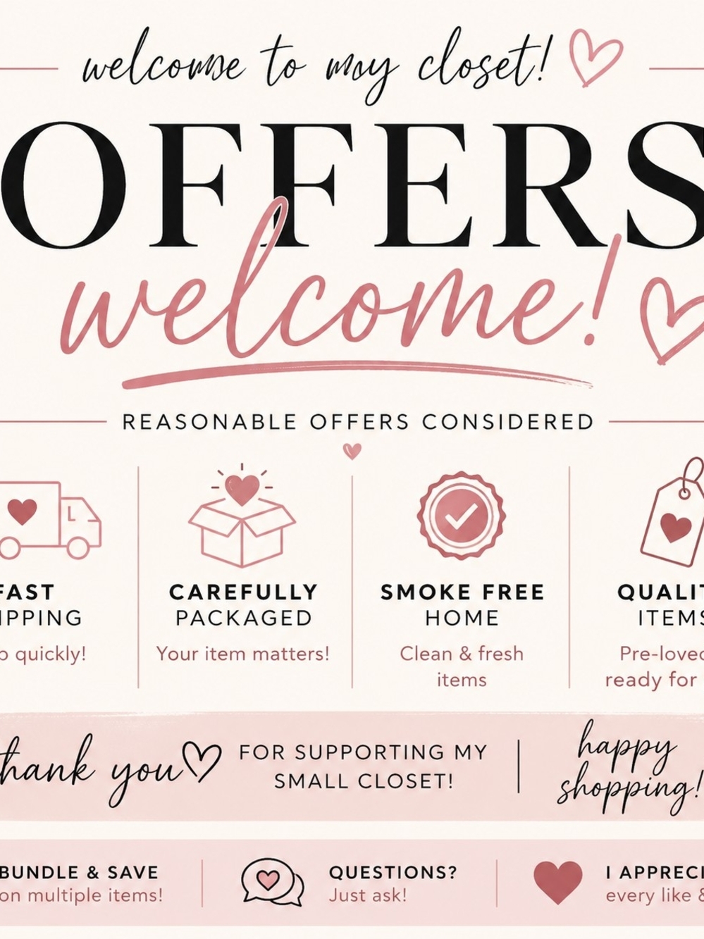 Offers Welcome!